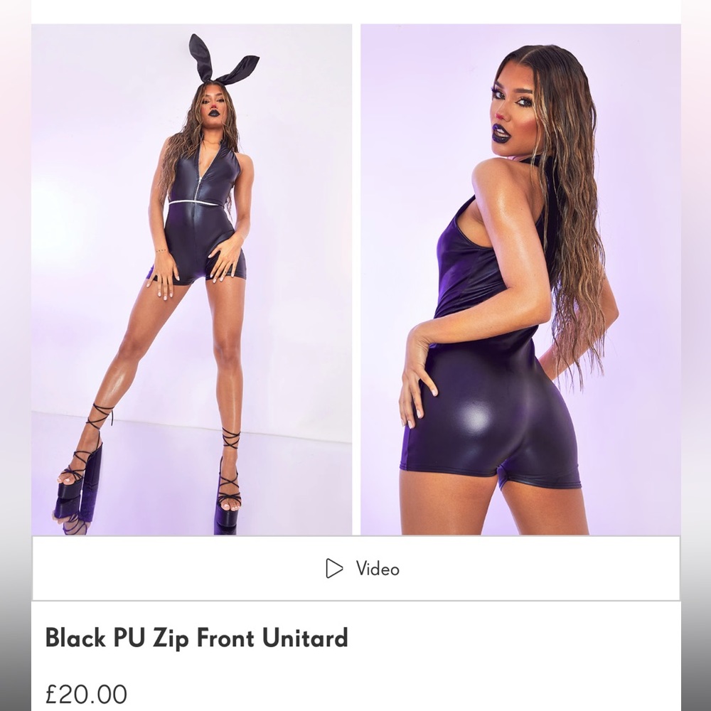 BRAND NEW WITH TAGS Pretty Little Thing Black Zip Up Romper